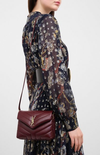 Сумка Saint Laurent Loulou Toy Бордовая N