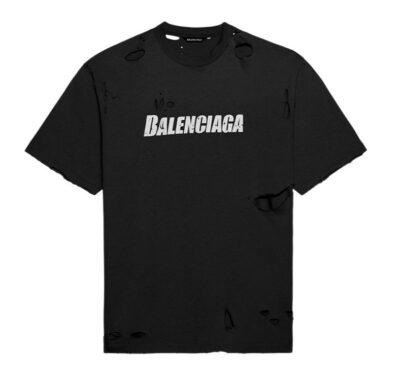 Футболка Balenciaga Destroyed Boxy Fit Черная M