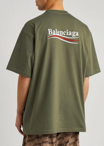 Футболка Balenciaga Темно зеленая M