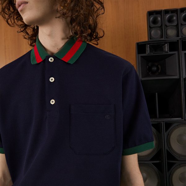 Футболка Gucci Web Темно синяя F