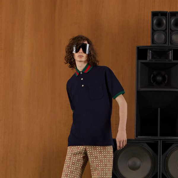 Футболка Gucci Web Темно синяя F