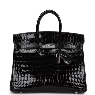 Сумка Hermes Birkin Black Shiny Niloticus Crocodile Черная N