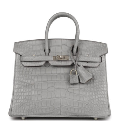 Сумка Hermes Birkin Gris Perle Verso Matte Alligator Brushed Серая N