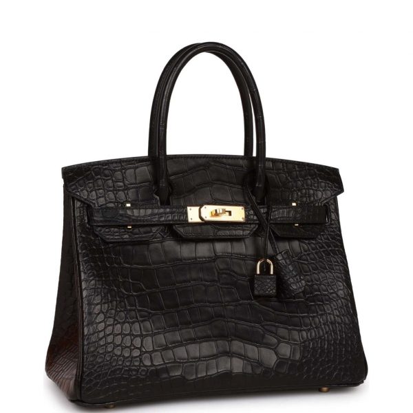 Сумка Hermes Birkin Black Matte Alligator Черная N