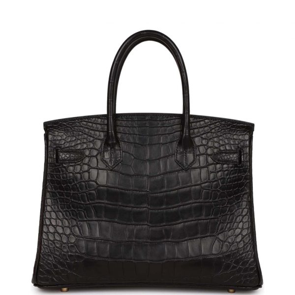 Сумка Hermes Birkin Black Matte Alligator Черная N