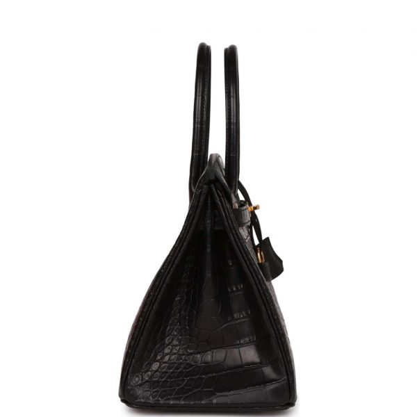 Сумка Hermes Birkin Black Matte Alligator Черная N