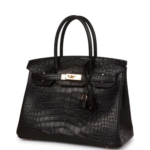 Сумка Hermes Birkin Black Matte Alligator Черная N