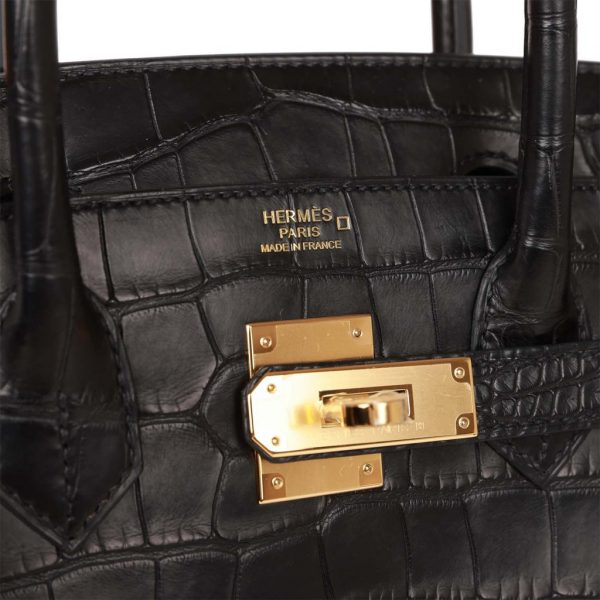 Сумка Hermes Birkin Black Matte Alligator Черная N