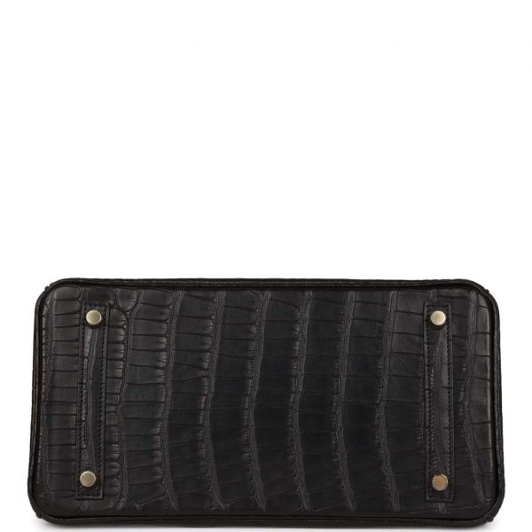 Сумка Hermes Birkin Black Matte Alligator Черная N