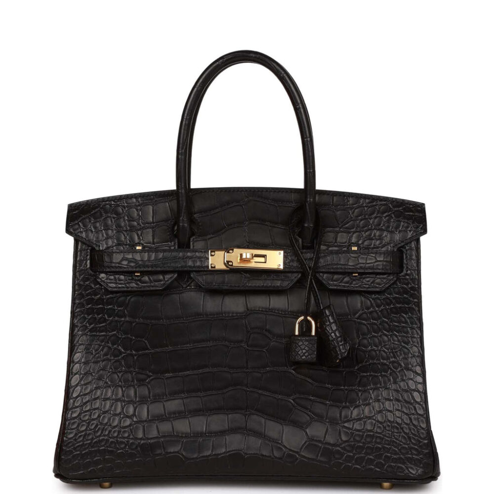 Сумка Hermes Birkin Black Matte Alligator Черная N