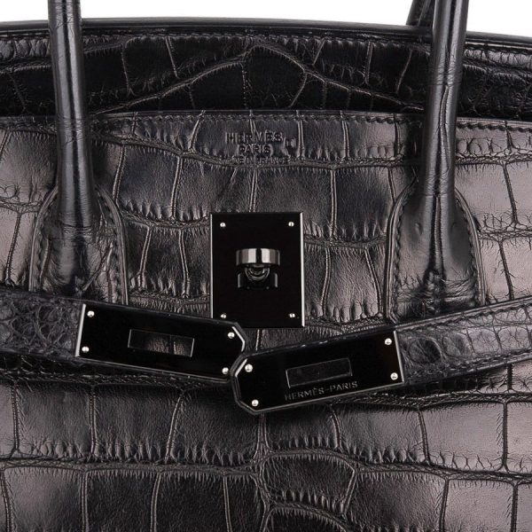 Сумка Hermes Birkin So Black Alligator Matte Black Hardware Черная N