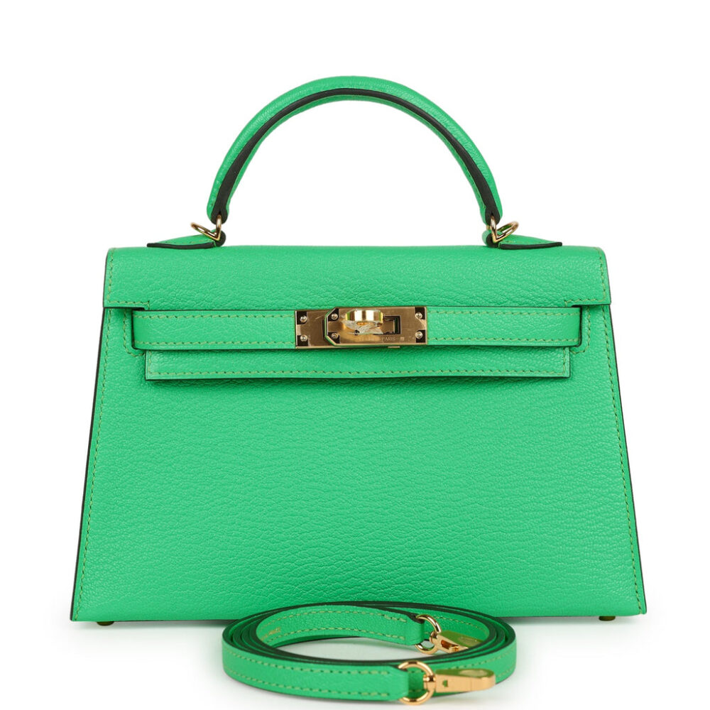 Сумка Hermes Kelly Mini Sellier Зеленая N