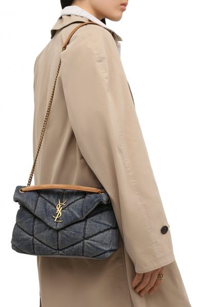 Сумка Saint Laurent Puffer Loulou Small Синяя N