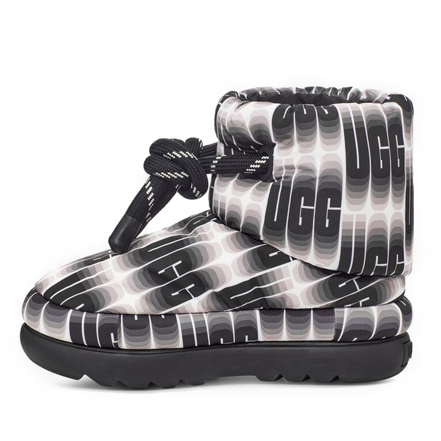 Ботинки Ugg Classic Maxi Short Black White Черные F