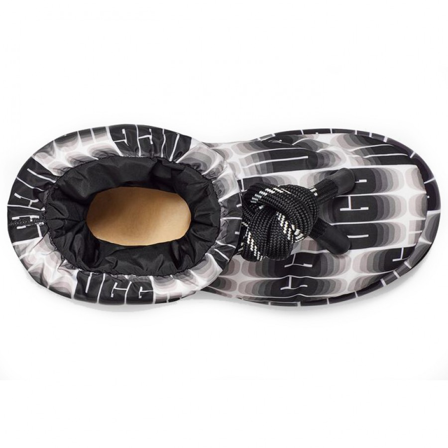 Ботинки Ugg Classic Maxi Short Black White Черные F