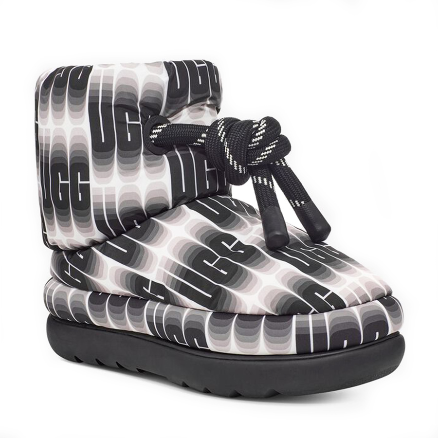 Ботинки Ugg Classic Maxi Short Black White Черные F