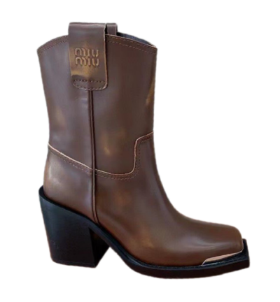Сапоги Miu Miu Темно коричневые F