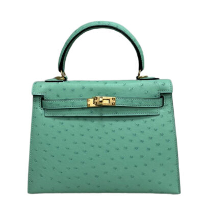 Сумка Hermes Kelly Sellier Ostrich Leather Зеленая N