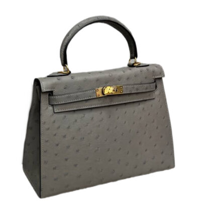 Сумка Hermes Kelly Sellier Ostrich Leather Серая N