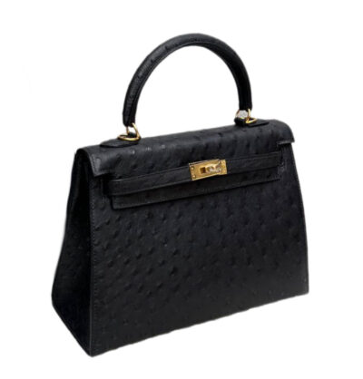 Сумка Hermes Kelly Sellier Ostrich Leather Черная N