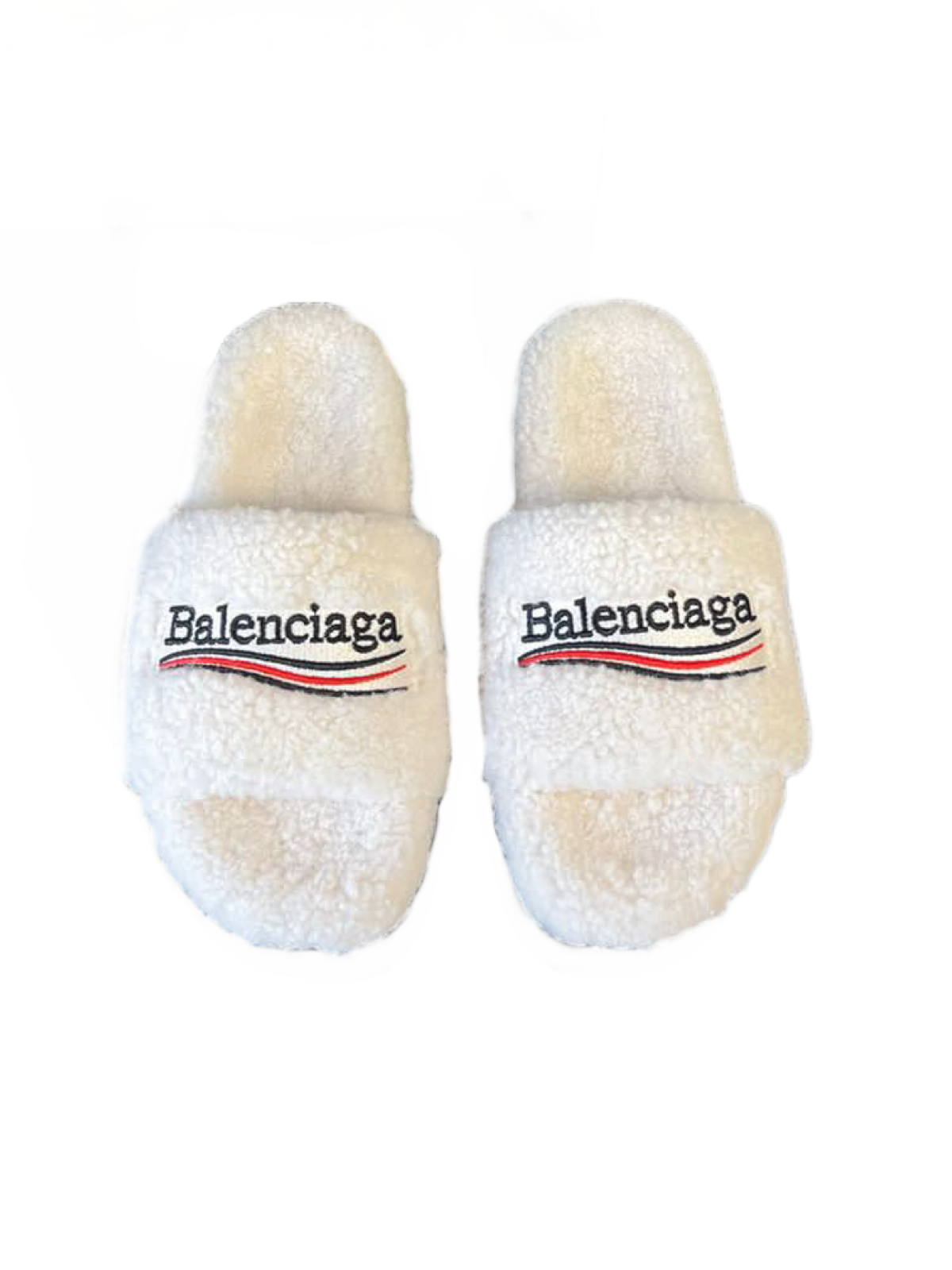Тапочки Balenciaga Furry Белые F