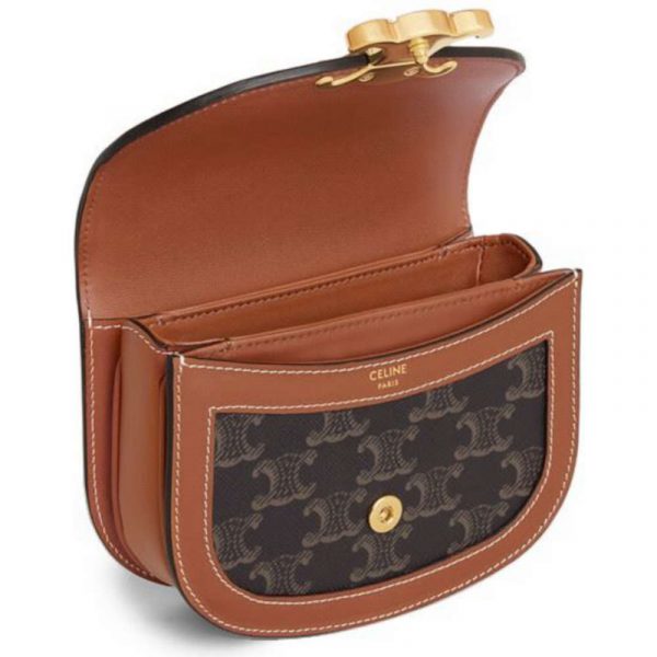 Сумка Celine Mini Besace Triomphe Темно коричневая N