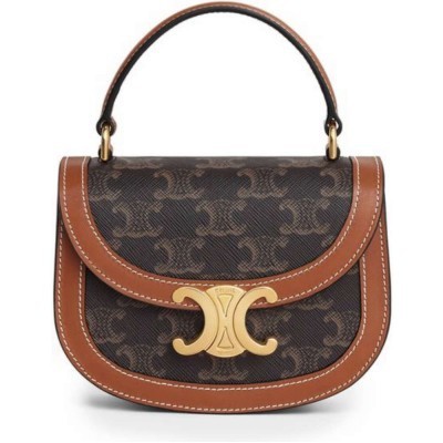 Сумка Celine Mini Besace Triomphe Темно коричневая N