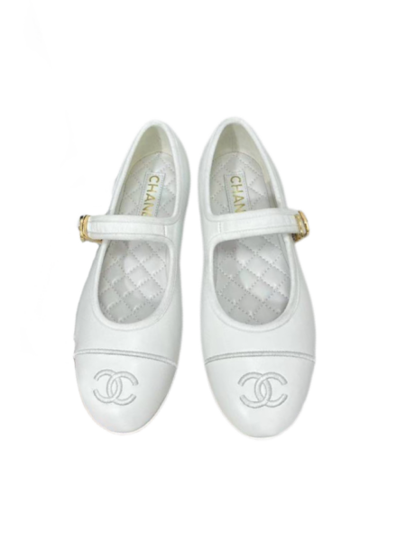 Балетки Chanel Mary Janes Белые F