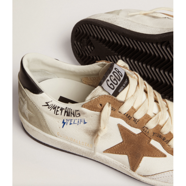 Кеды Golden Goose Bell Star Beige And Brown Leopard print Pony Skin Upper Белые F