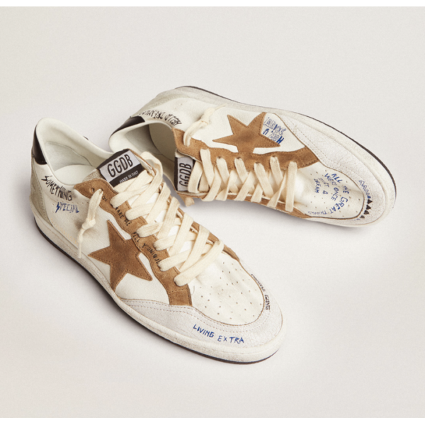 Кеды Golden Goose Bell Star Beige And Brown Leopard print Pony Skin Upper Белые F