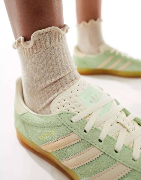 Кеды Adidas Gazelle Indoor Semi Green Spark Салатовые F