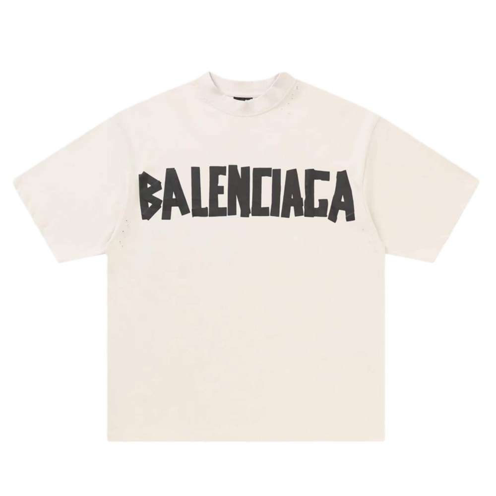 Футболка Balenciaga Tape Type Tee Белая F