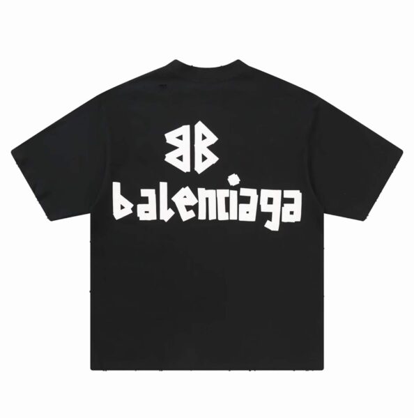 Футболка Balenciaga Tape Type Tee Черная F