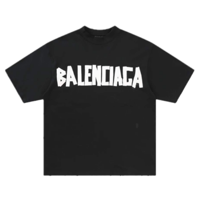 Футболка Balenciaga Tape Type Tee Черная F