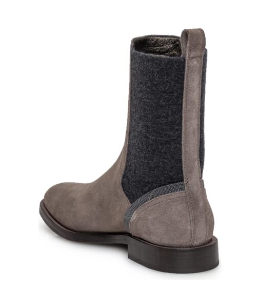 Сапоги Brunello Cucinelli Monili Chelsea Коричнево бежевые F