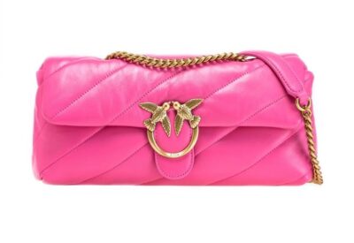 Сумка Pinko Classic Love Bag Puff Baguette Maxi Quilt Розовая N