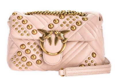 Сумка Pinko Mini Love Bag Puff Woven Studs Розовая N