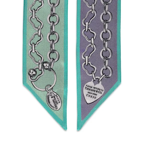 Шарф Tiffany Co Chains Бирюзовый F