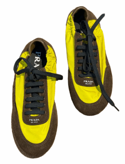 Кроссовки Prada Collapse Re nylon Желтые F