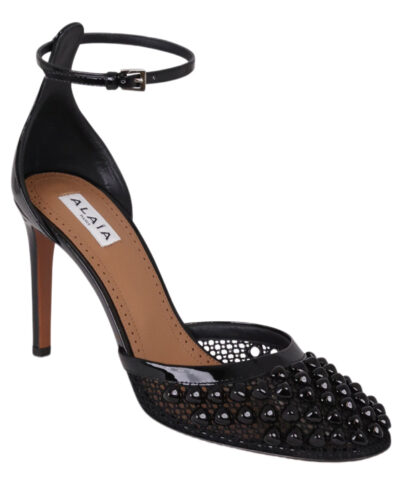 Туфли Alaia Stud Fishnet Mesh Черные F