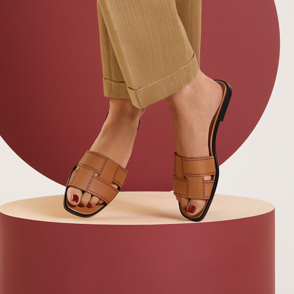 Шлепанцы Hermes Idioma Коричневые F