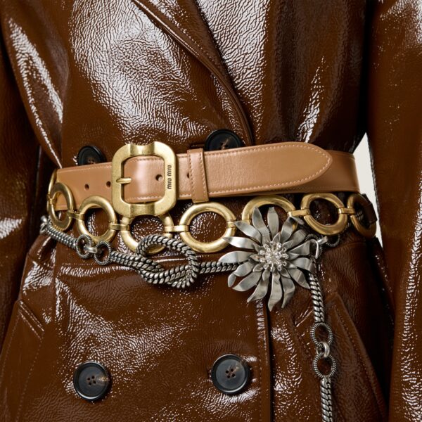 Ремень Miu Miu Miu Miu Коричневый N