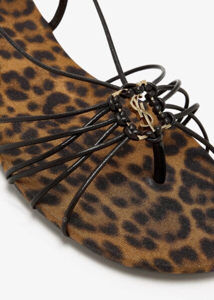 Сандали Saint Laurent Babylone Cassandre Коричневые F
