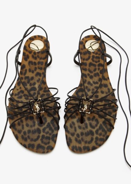 Сандали Saint Laurent Babylone Cassandre Коричневые F