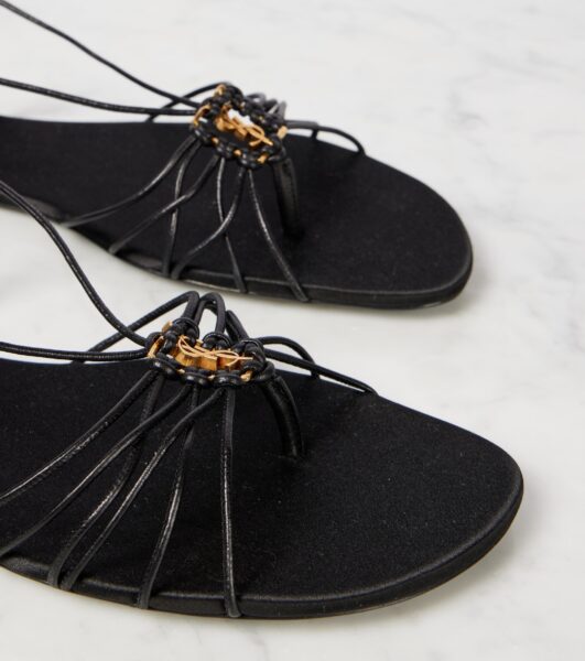 Сандали Saint Laurent Babylone Cassandre Черные F