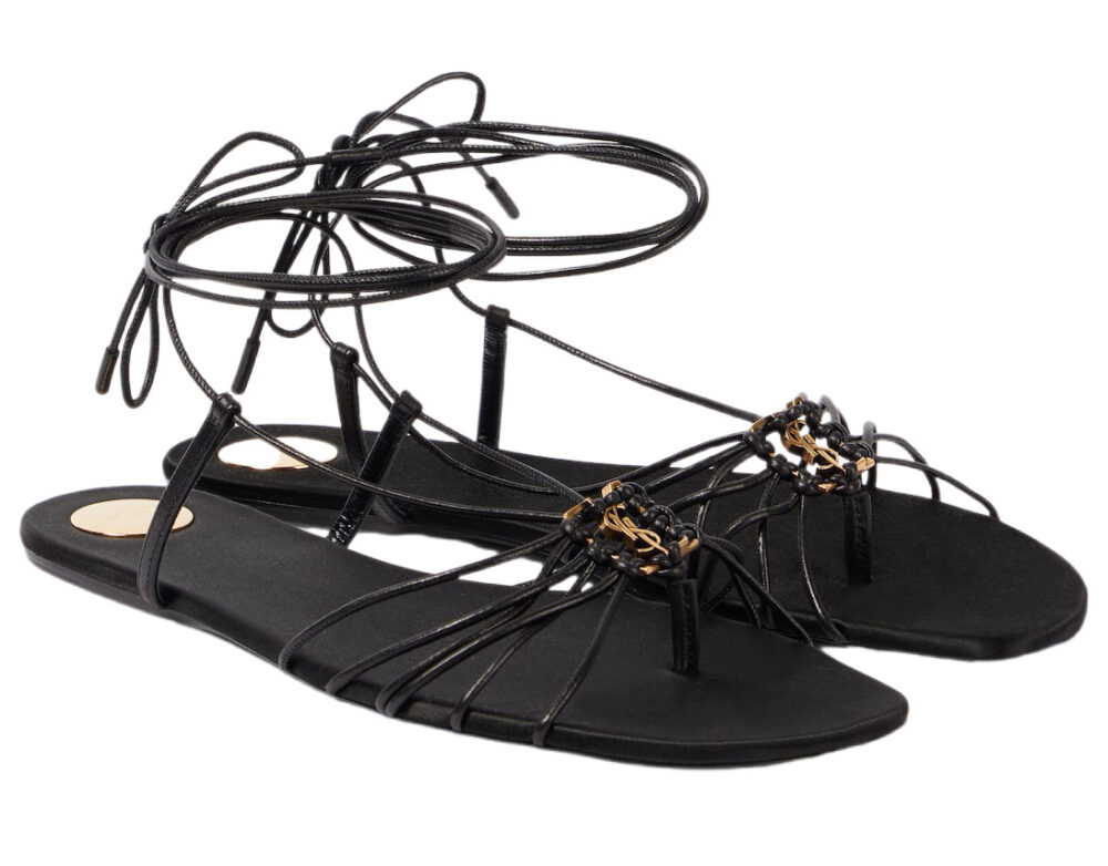 Сандали Saint Laurent Babylone Cassandre Черные F