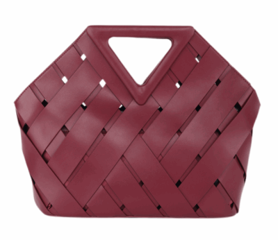 Сумка Bottega Veneta Point Basket Бордовая N