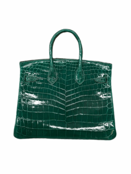 Сумка Hermes Birkin Crocodile Lisse Vert Fonce Темно зеленая N