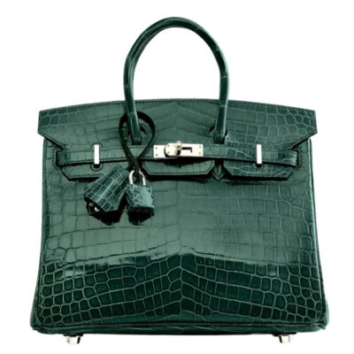 Сумка Hermes Birkin Crocodile Lisse Vert Fonce Темно зеленая N