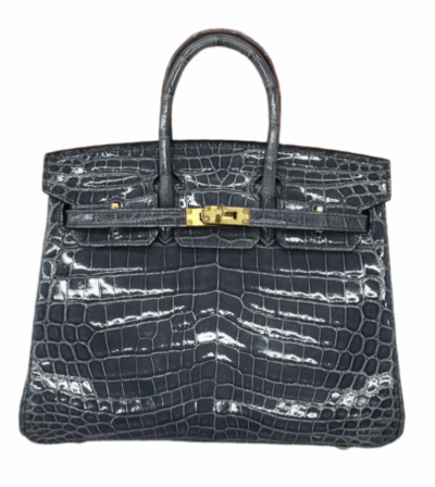 Сумка Hermes Birkin Crocodile Lisse Темно серая N